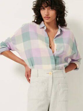 Sessun Delima Lavender & Mint Check Top